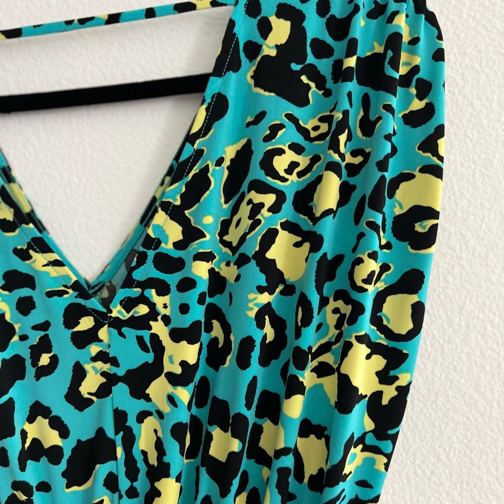 IMAN Blue and Yellow Sundress V-Neck - Picture 10 of 11